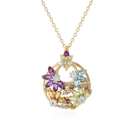 Edelstein-Silberhalskette