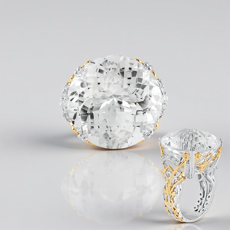 Anello in argento con Quarzo Bianco (Gems en Vogue)