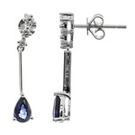 Blauer Ceylon-Saphir-Goldohrringe