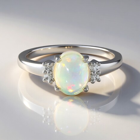 Anello in argento con Opale di Welo