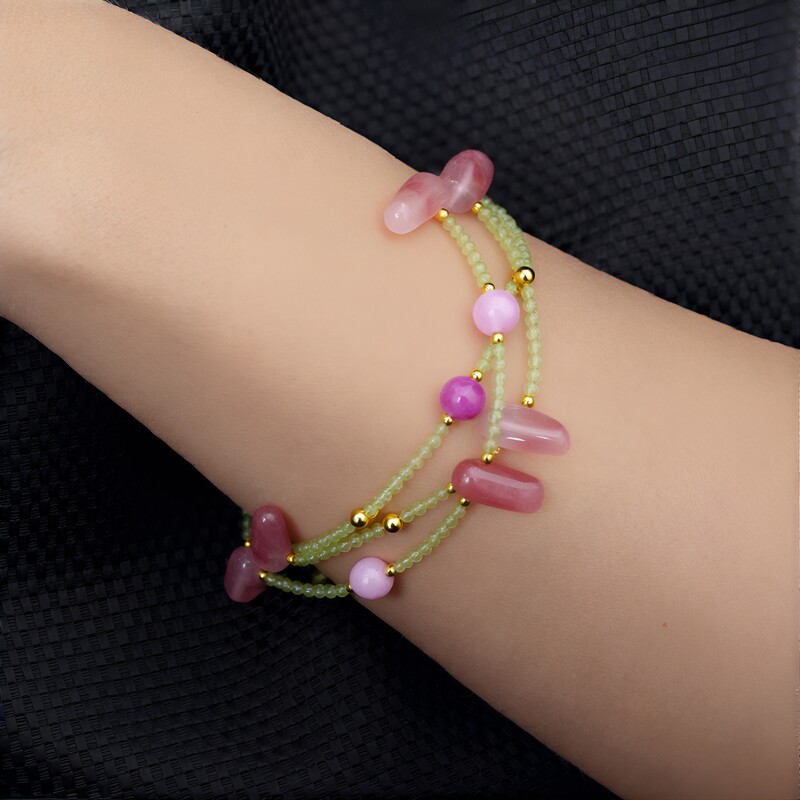 Bracelet en argent et Rubis du Mozambique (Riya)