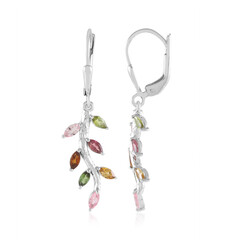 Zilveren oorbellen met toermalijnen