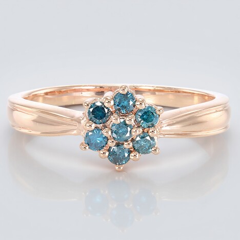 Anello placcato in oro con Diamante Fancy