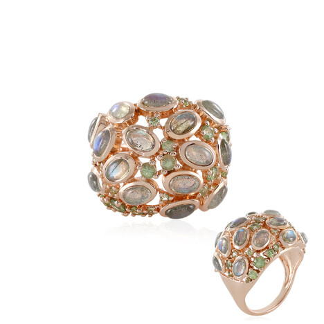 Grüner Maniry-Labradorit-Silberring (KM by Juwelo)