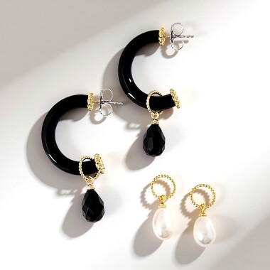 Orecchini in argento con Onice Nero (Dallas Prince Designs)