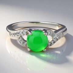 Anello in argento con Crisoprasio Imperiale