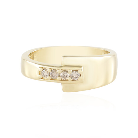 I2 Schokoladen-Brillant-Silberring