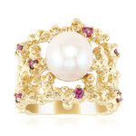 White Freshwater Pearl Silver Ring (TPC)