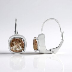 Orecchini in argento con Quarzo Rutilato Ramato