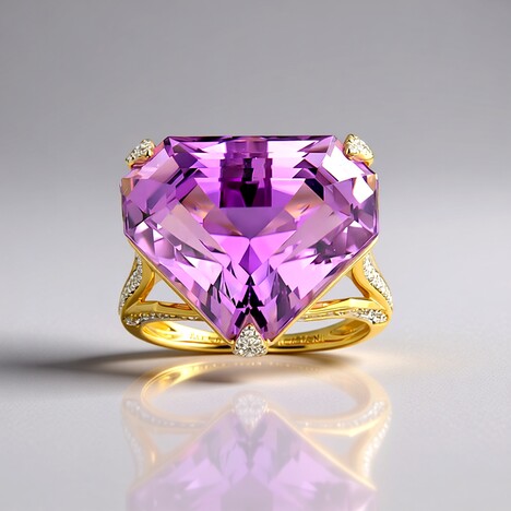 Anello in oro con Kunzite Patroke (AMAYANI)
