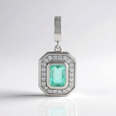 Ciondolo in argento con Smeraldo Color Paraiba