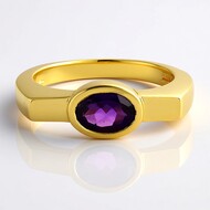 Bague en argent et Améthyste (MONOSONO COLLECTION)