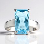 Anello in argento con Topazio Blu Cielo