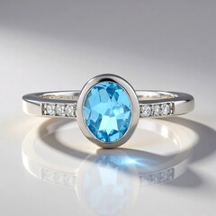 Anello in argento con Topazio Blu Svizzero