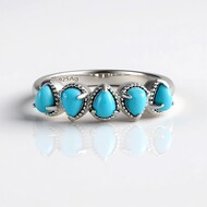 Anillo en plata con Turquesa bella durmiente (Faszination Türkis)