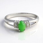 Anello in argento con Crisoprasio Imperiale