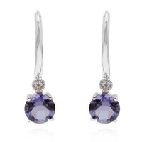 Boucles d'oreilles en argent et Quartz Myrtille