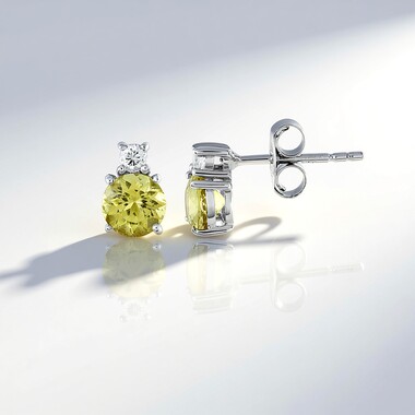 Orecchini in argento con Apatite Dorata