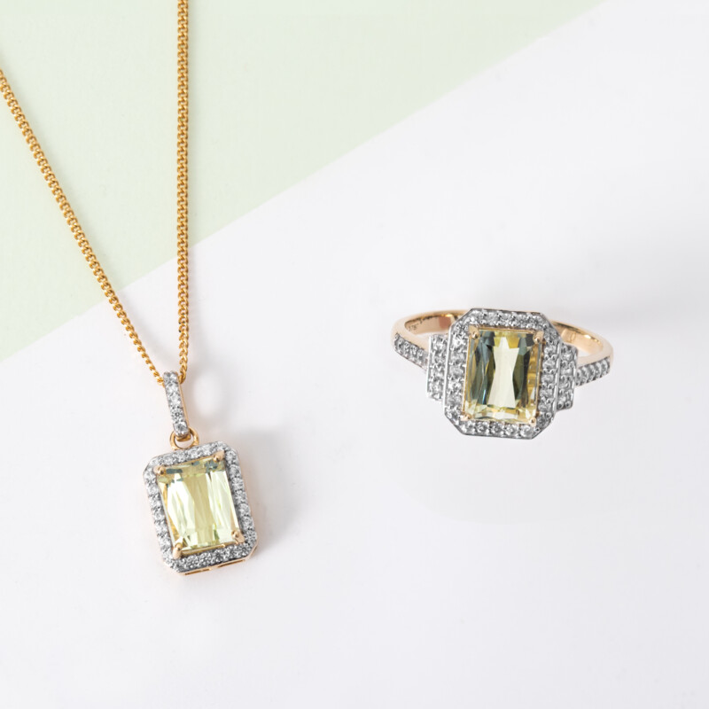 Kanariengelber Kunzit-Goldring