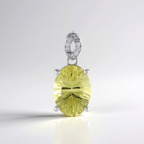 Pendentif en argent et Quartz citron