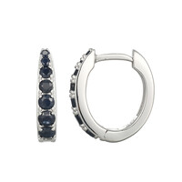 Boucles d'oreilles en argent et Saphir noir