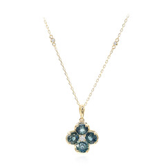 Collier en or et Saphir de couleur pétrole (CIRARI)