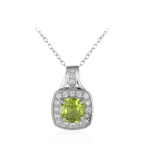 Zilveren halsketting met een peridoot