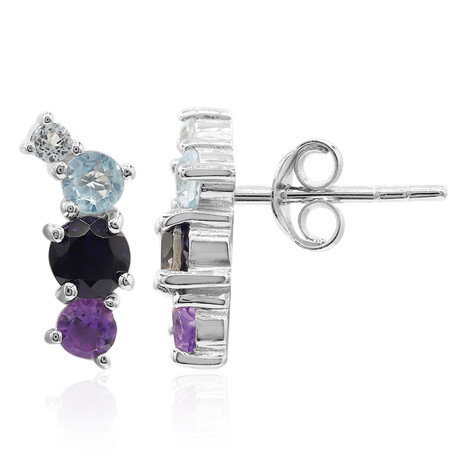 Boucles d'oreilles en argent et Iolite