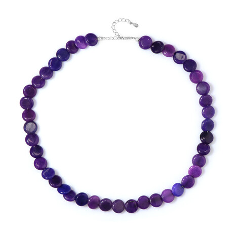 Purpurfarbener Quarz-Silberhalskette