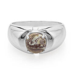 Anello da uomo in argento con Diaspro Dentritico Sonora