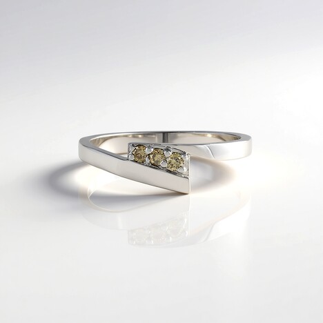 Anello in argento con Diamante Champagne I2