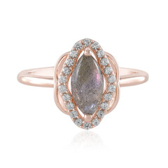 Anello in argento con Labradorite rosa Maniry