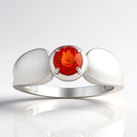 Anello in argento con Opale di Fuoco Messicano AAA