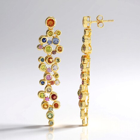 Orecchini in argento con Zaffiro Fancy