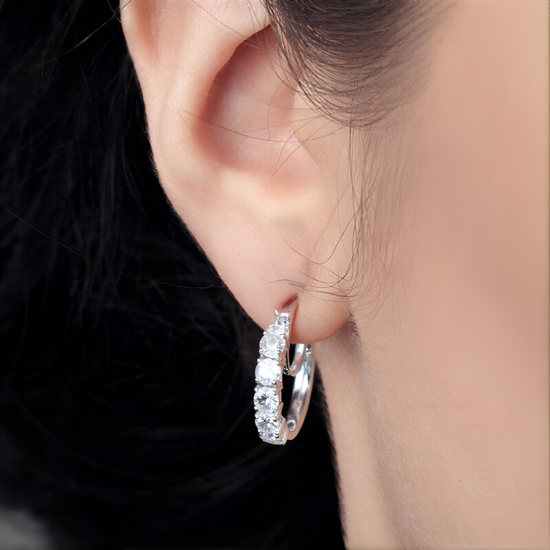 Zircon Silver Earrings