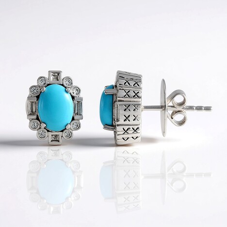 Orecchini in argento con Turchese Sleeping Beauty (Dallas Prince Designs)