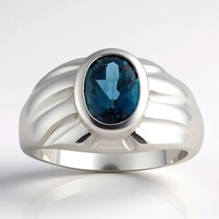 Anello in argento con Topazio Blu Londra