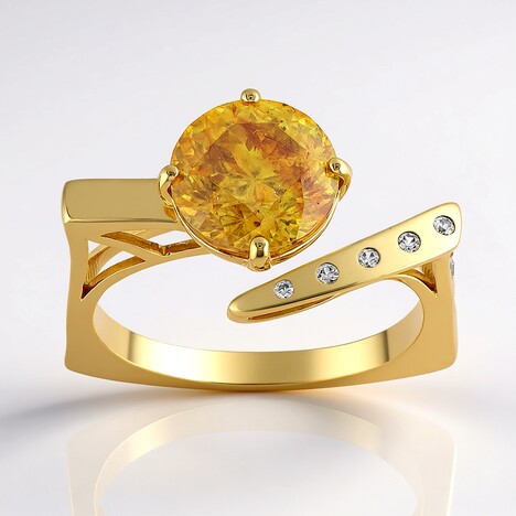 Anello in oro con Sfalerite (de Melo Gold)