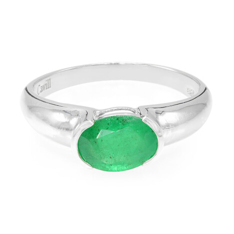 Anillo en plata con Esmeralda de Bahía