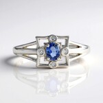 Anello in argento con Zaffiro Ceylon Blu (non riscaldato)