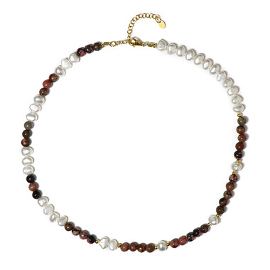 Collana in argento con Rodonite