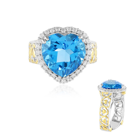 Schweizblauer Topas-Silberring (Gems en Vogue)
