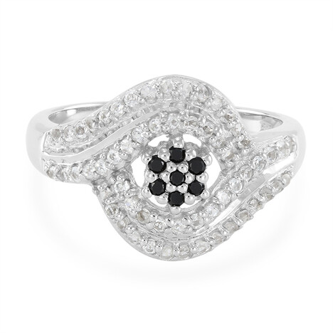 Schwarzer Spinell-Silberring