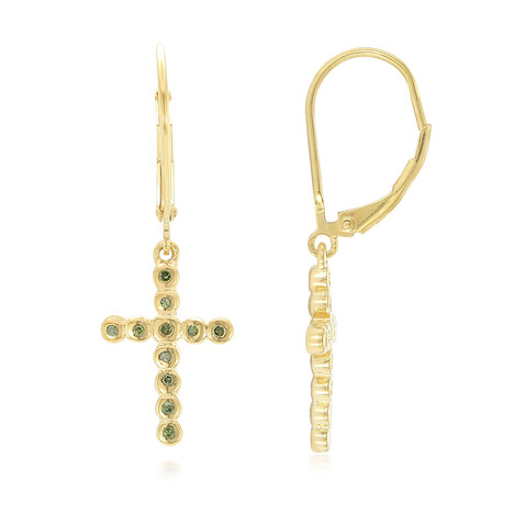 Orecchini placcati in oro con Diamante Fancy