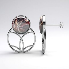 Orecchini in argento con Diaspro Batik
