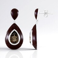 Pendientes en plata con Cuarzo ahumado (Adela Silber)