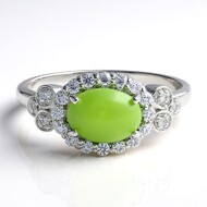 Bague en argent et Chrysoprase impériale