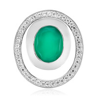 Pendentif en argent et Agate verte