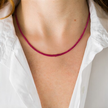 Collana in argento con Rubino del Madagascar