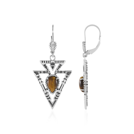 Tiger´s Eye Silver Earrings (Desert Chic)